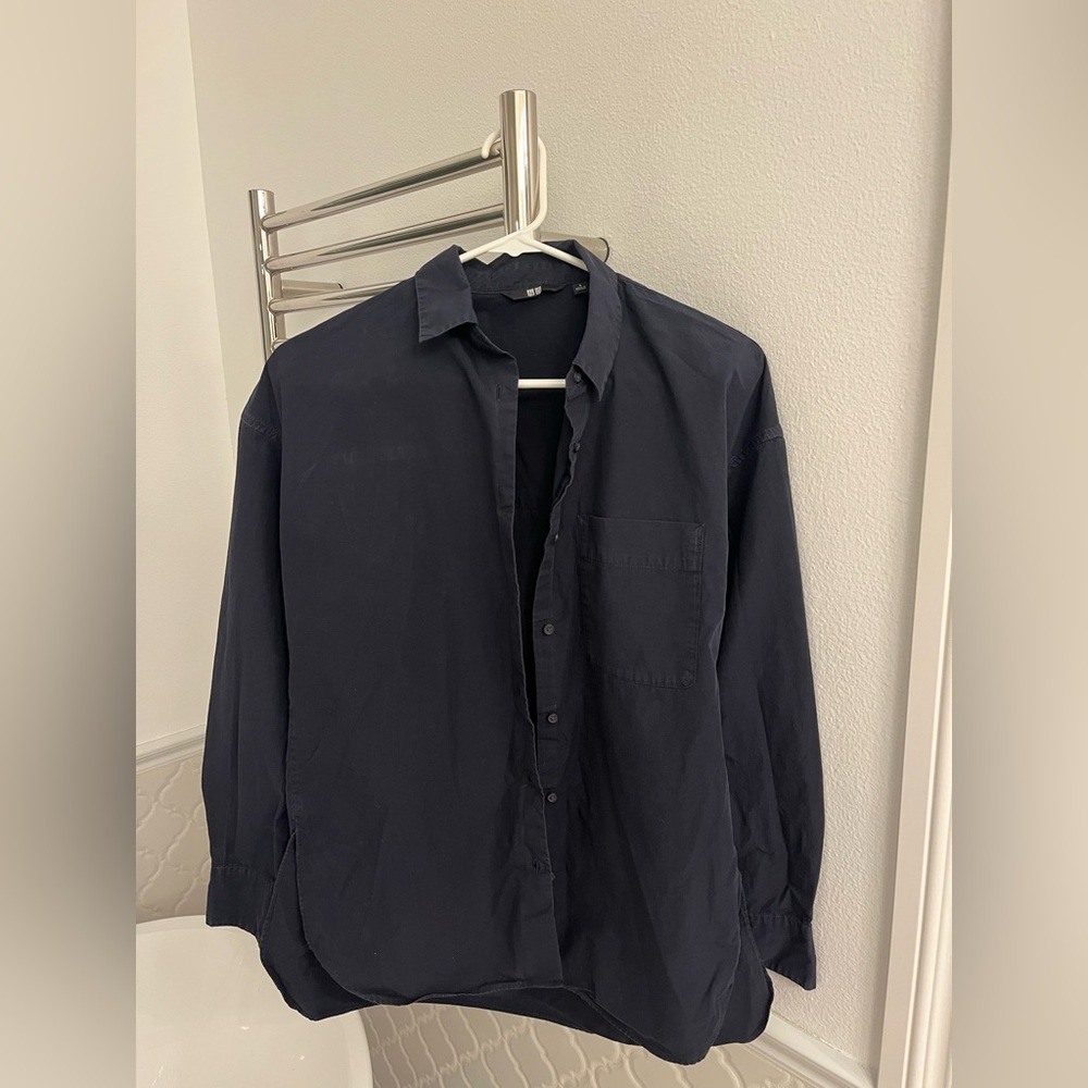 Uniqlo Navy Button-Up Shirt